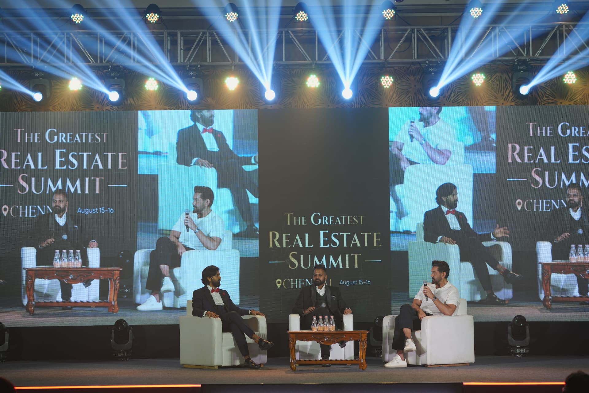 Dev Gadhvi and CA Mayur Mehta live on stage at The Greatest Real Estate Summit, Chennai